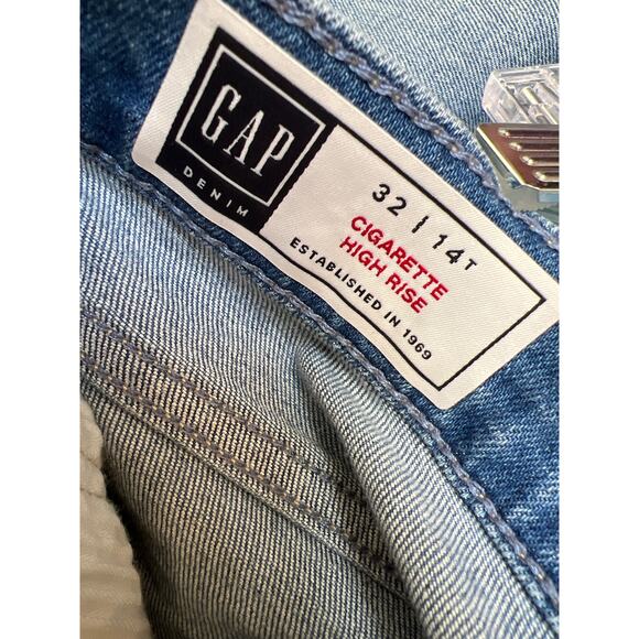 NWT Gap Cigarette High Rise Slim Stretch Jeans Women's Size 14 TALL - Picture 5 of 6